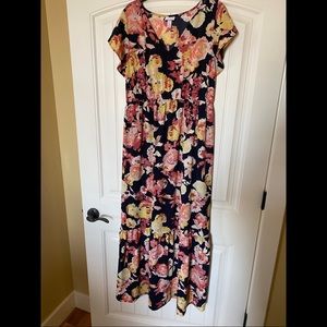 Long Floral Maternity Dress